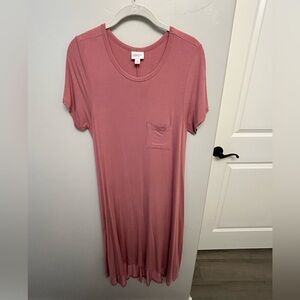 Lularoe Carly Solid Pink Dress